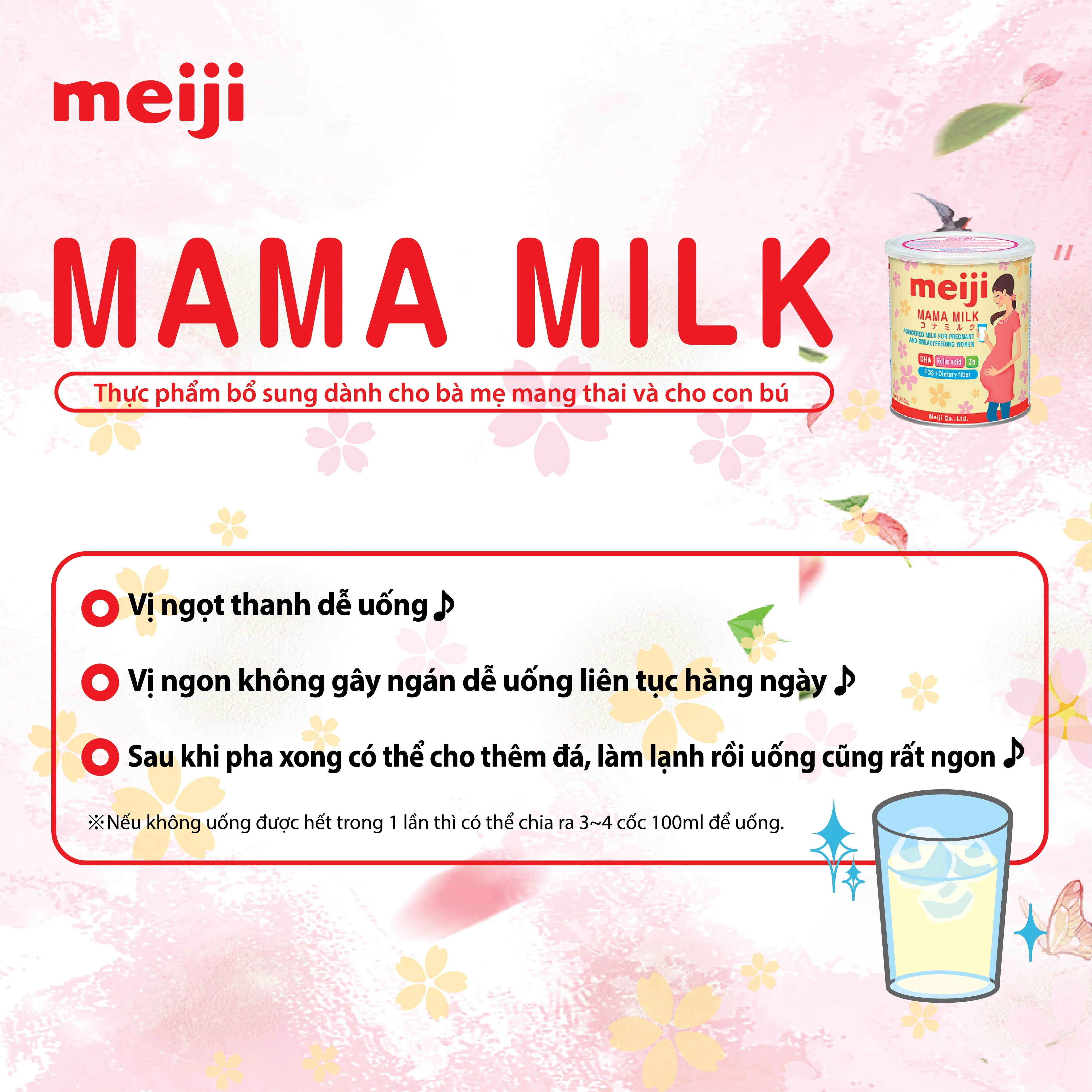Combo 3 lon Sữa bầu Meiji mama 350g