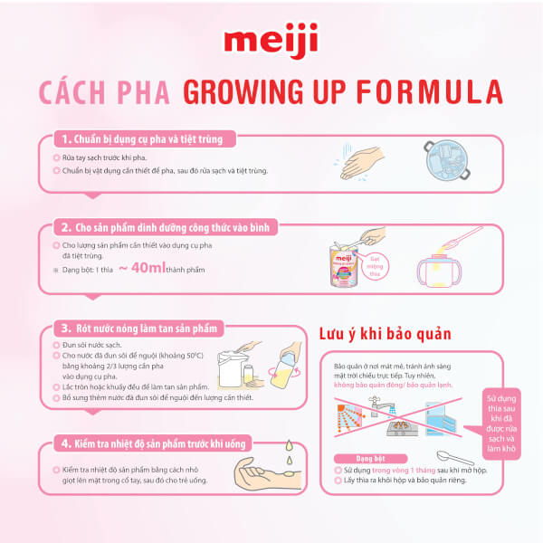 Combo 3 lon Sữa Meiji Growing up Formula 800g (12-36 tháng)