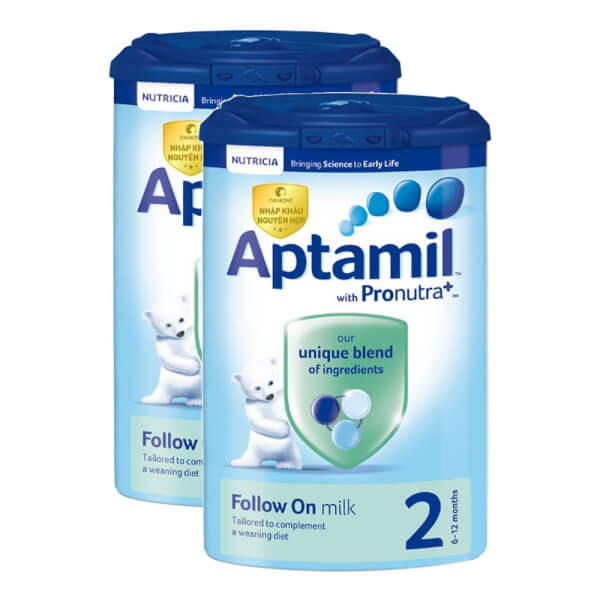 Combo 2 lon Sữa Aptamil Anh số 2 900g (6-12 tháng)