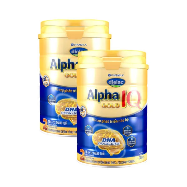 Combo 2 lon Sữa Dielac Alpha Gold IQ 2 900g (6-12 tháng)