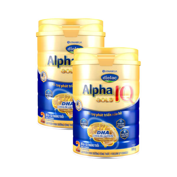 Combo 2 lon Sữa Dielac Alpha Gold IQ 2 900g (6-12 tháng)