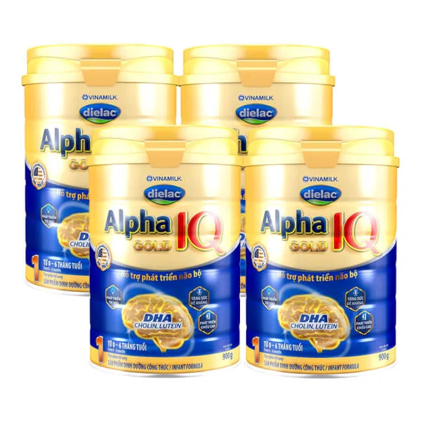 Combo 4 lon Sữa Dielac Alpha Gold IQ 1 900g (0-6 tháng)