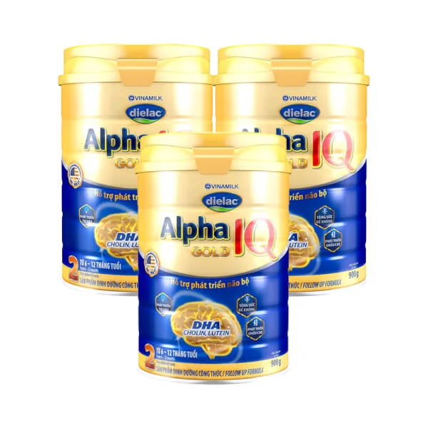 Combo 3 lon Sữa Dielac Alpha Gold IQ 2 900g (6-12 tháng)