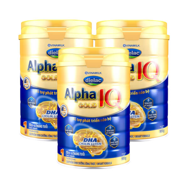 Combo 3 lon Sữa Dielac Alpha Gold IQ 1 900g (0-6 tháng)