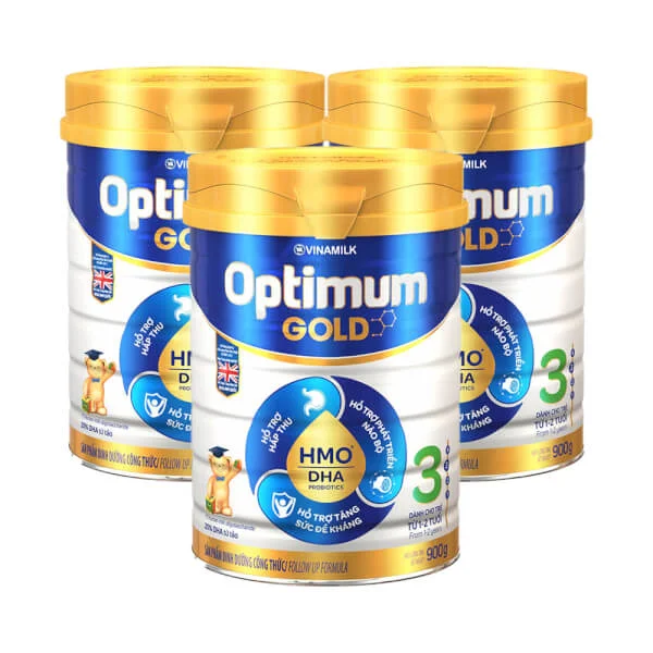 Combo 3 lon Sữa Vinamilk Optimum Gold 3 900g (1-2 tuổi)