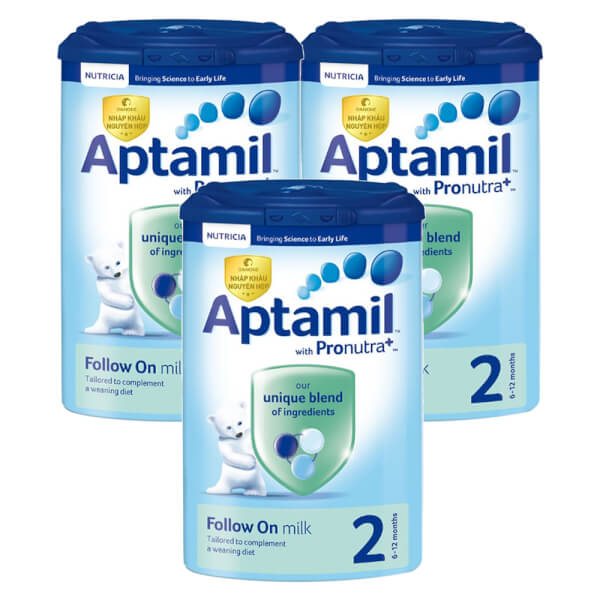Combo 3 lon Sữa Aptamil Anh số 2 900g (6-12 tháng)