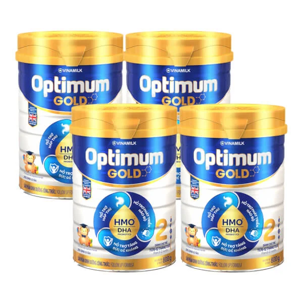 Combo 4 lon Sữa Vinamilk Optimum Gold 2 800g (6-12 tháng)