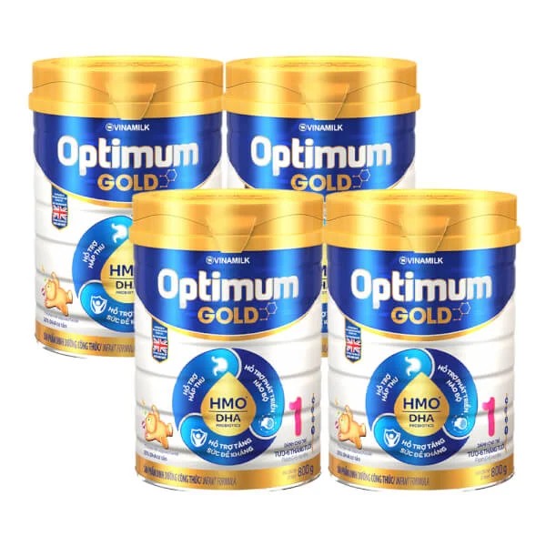 Combo 4 lon Sữa Vinamilk Optimum Gold 1 800g (0-6 tháng)