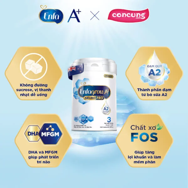 Sữa Enfagrow A2 NeuroPro số 3 800g (1 - 6 tuổi)