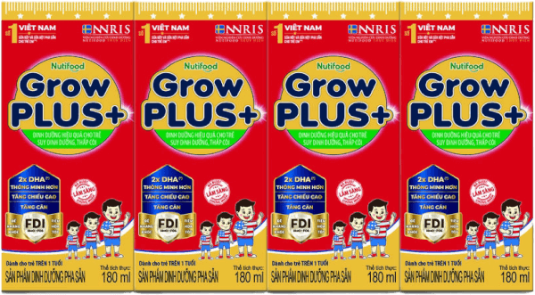 Combo 2,5 thùng Sữa GrowPLUS+ Hộp 180ml (lốc 4 hộp)