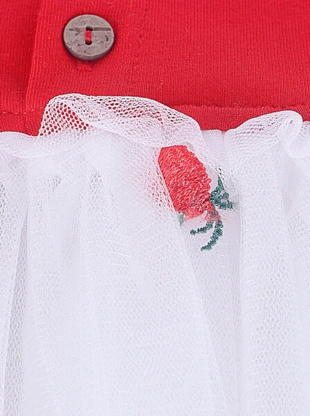 Đầm thun bé gái mặc ngoài CF G1220023 (6-24M,Đỏ)