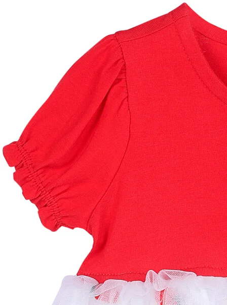 Đầm thun bé gái mặc ngoài CF G1220023 (6-24M,Đỏ)