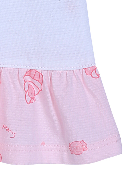 Bộ bé gái ngắn áo sát nách-BST bánh kem CF G0521003 (1-6Y,Trắng)