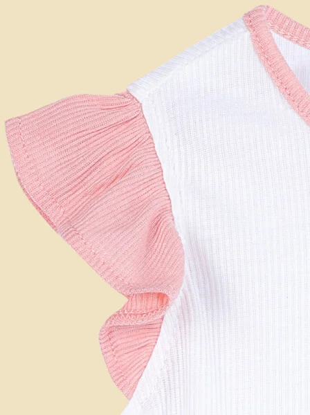 Bộ thun bé gái ngắn mặc nhà CF G0421003 (1-6Y,Hồng cam)