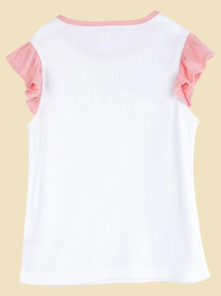 Bộ thun bé gái ngắn mặc nhà CF G0421003 (1-6Y,Hồng cam)