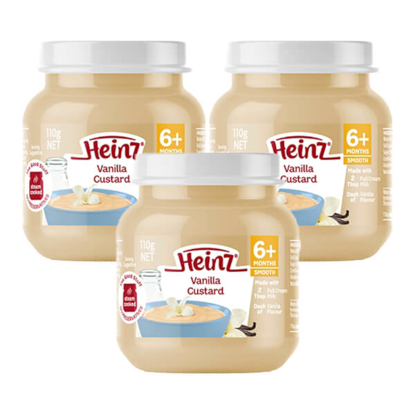Combo 3 Custard Vani cho trẻ từ 6 tháng tuổi trở lên - Heinz Vanilla Custard