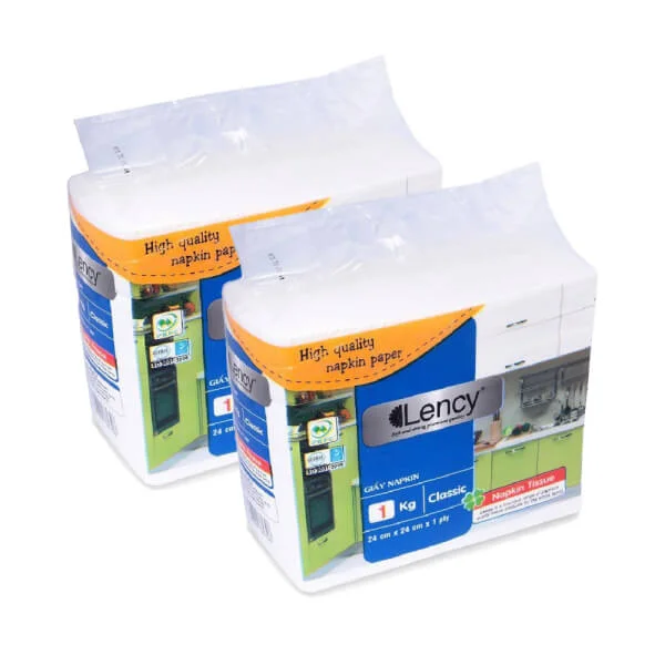 Combo 2 Khăn giấy ăn Lency napkin 33cm 1kg