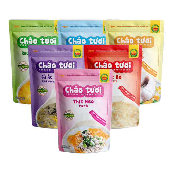 Combo 6 Cháo tươi Cây Thị (Cá hồi, Cá lóc, Gà ác đậu xanh, Rau củ Thập cẩm, Thịt bò, Thịt heo)