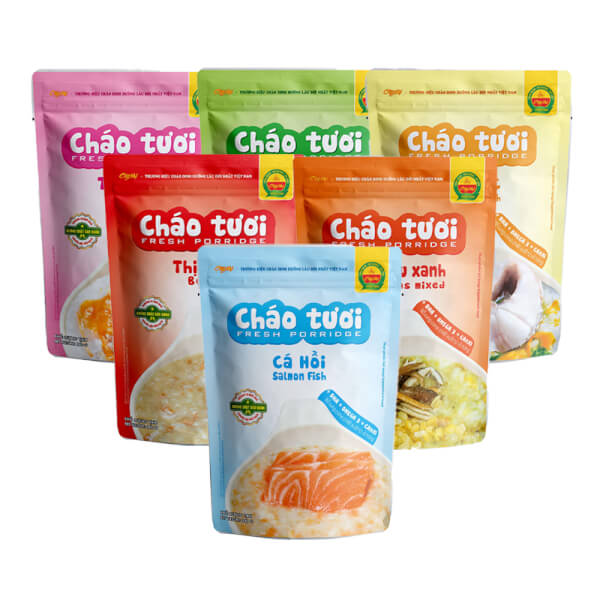 Combo 6 Cháo tươi Cây Thị (Lươn Đậu Xanh, Rau củ Thập cẩm, Thịt bò, Thịt heo, Cá hồi, Cá lóc)