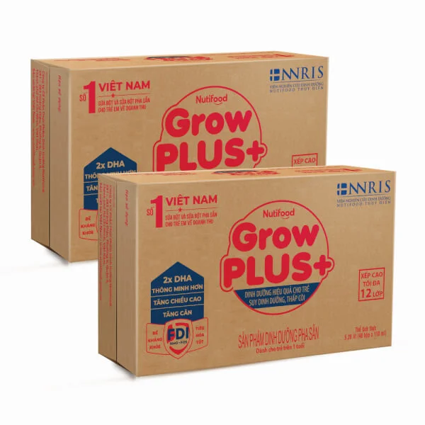 Combo 2 thùng sữa GrowPLUS+ Hộp 110ml (lốc 4 hộp)