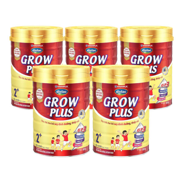 Combo 5 Sản phẩm dinh dưỡng Dielac Grow Plus 2+ 900g (2-10 tuổi)