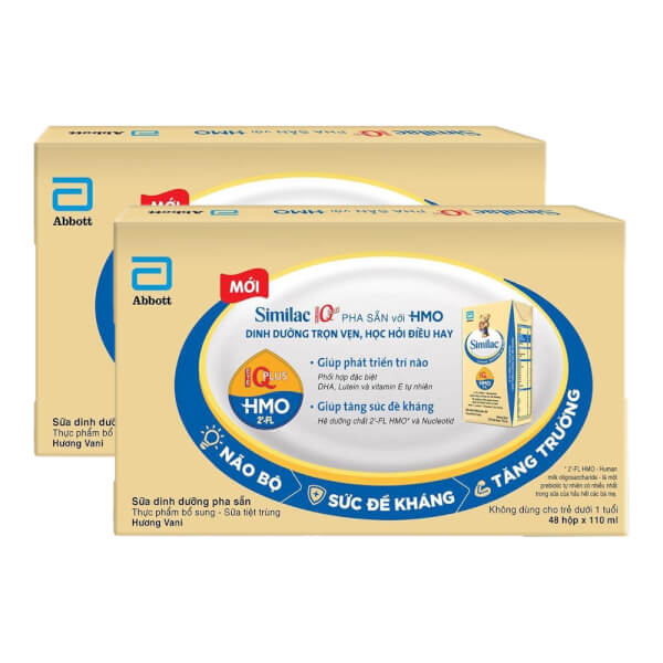 Combo 2 thùng thực phẩm bổ sung Sữa tiệt trùng Similac Eye-Q 110ML (Lốc 4 hộp mới)