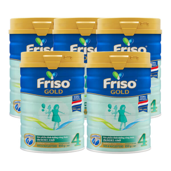 Combo 5 lon Friso Gold 4, 2 - 6 tuổi (850gr)