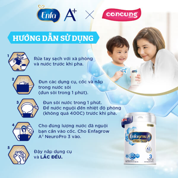 Combo 3 lon Sữa Enfagrow A2 NeuroPro số 3 800g (1 - 6 tuổi)