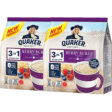 Combo 2 Thức uống yến mạch Quaker 3in1 – Vị Berry Burst