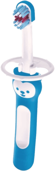 Bàn chải đánh răng có vòng chắn cho bé Mam (xanh)