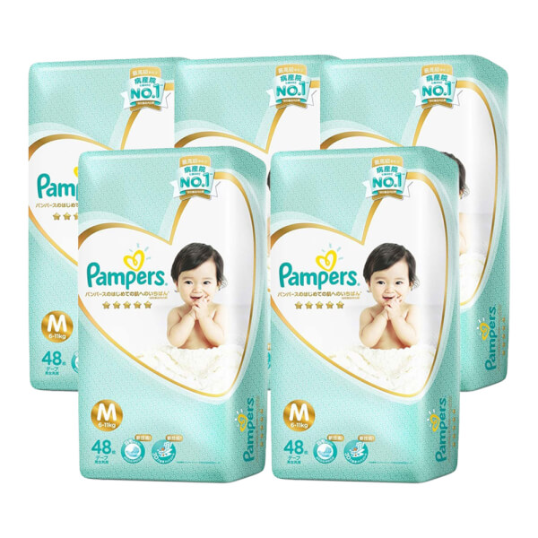 Combo 5 Bỉm tã quần Pampers Nhật size M 48 miếng (6-11kg, New)