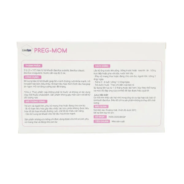 Men vi sinh LiveSpo Preg-Mom (20 ống/hộp)