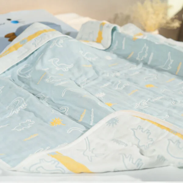 Chăn Cotton 6 lớp cho bé ConCung Good TOW21002 (110*110cm, Xanh)