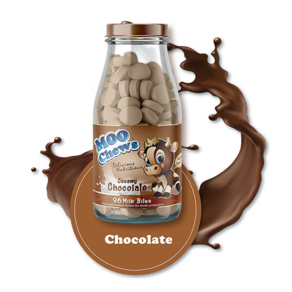 Viên Sữa Moo Chews Chocolate 96 viên/chai