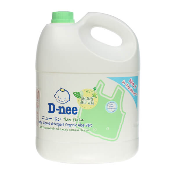 Combo 2 Nước giặt quần áo em bé D-Nee Organic Xanh lá chai 3L