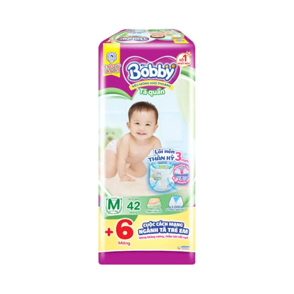 Combo 4 Bỉm tã quần Bobby size M 42 miếng (6-11kg)
