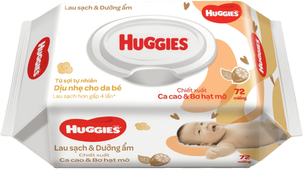 Khăn ướt cao cấp Huggies bơ hạt mỡ 72 Miếng