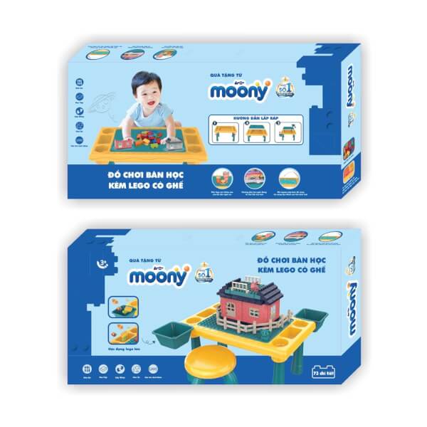 QT Moony_Đồ chơi bàn học kèm lego