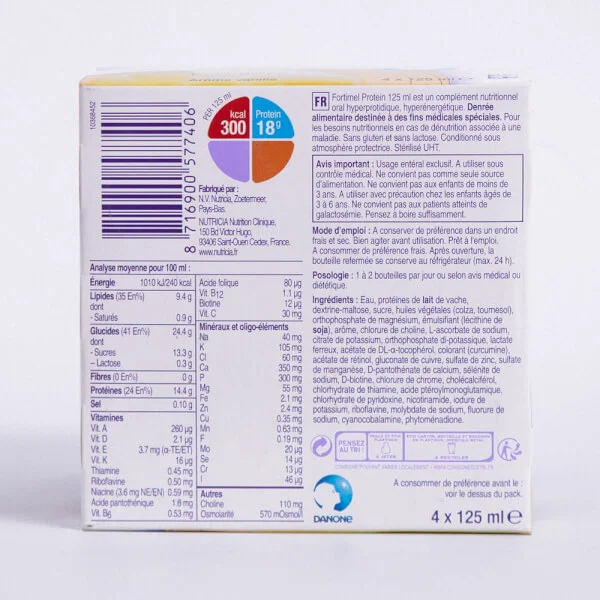 Sữa Fortimel Protein 125mL (lốc 4 hộp) vị Vani