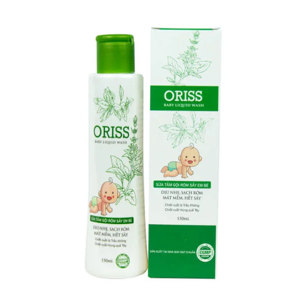 Tắm gội rôm sảy em bé Oriss 150ml