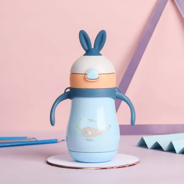 Bình giữ nhiệt em bé Diller 260ml (304ss+ 316ss, xanh dương)