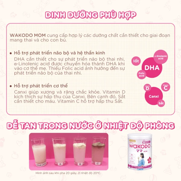 Sữa Wakodo mom 830g