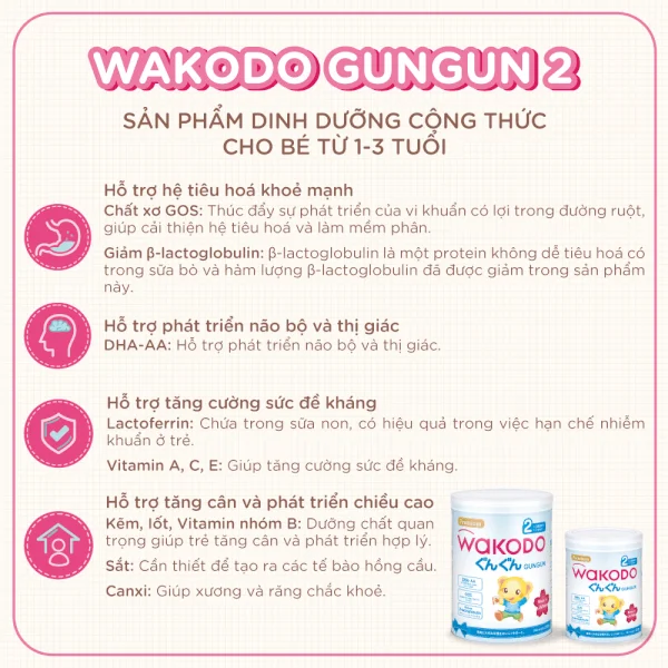 Sữa Wakodo số 2 830g (1-3 tuổi)