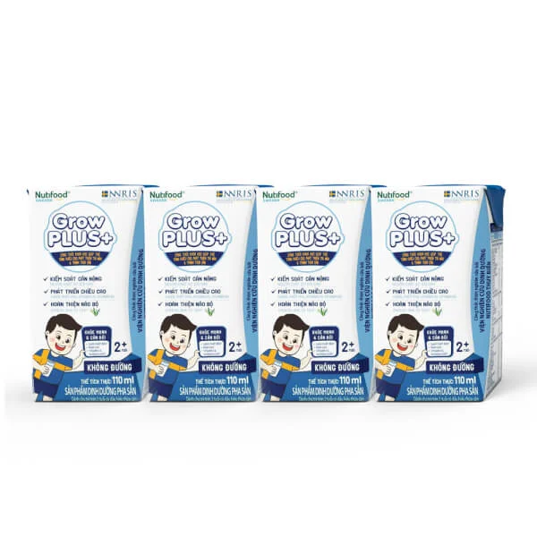 Sữa nước GrowPLUS+ trắng 110ml (lốc 4 hộp)