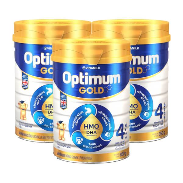 Combo 3 Vinamilk Optimum Gold 4, 850g, 2-6 tuổi