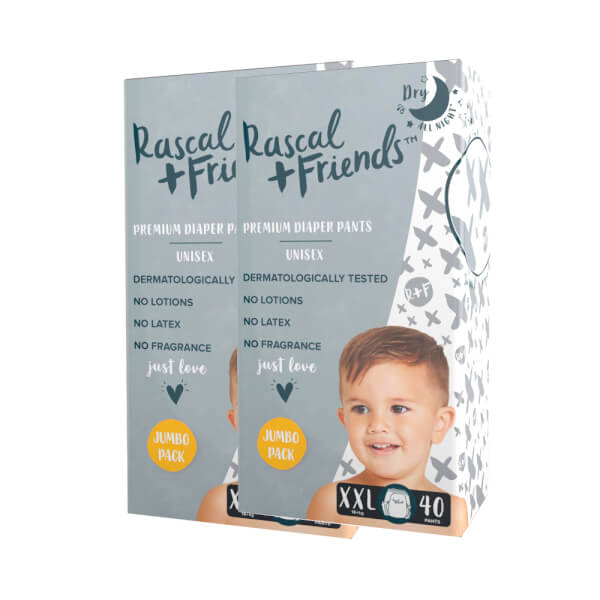 Combo 2 tã quần Rascal + Friends (XXL, 16kg,  40 miếng)