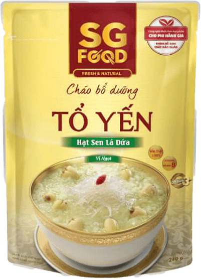 Cháo bổ dưỡng tổ yến hạt sen lá dứa, SG Food, 240g