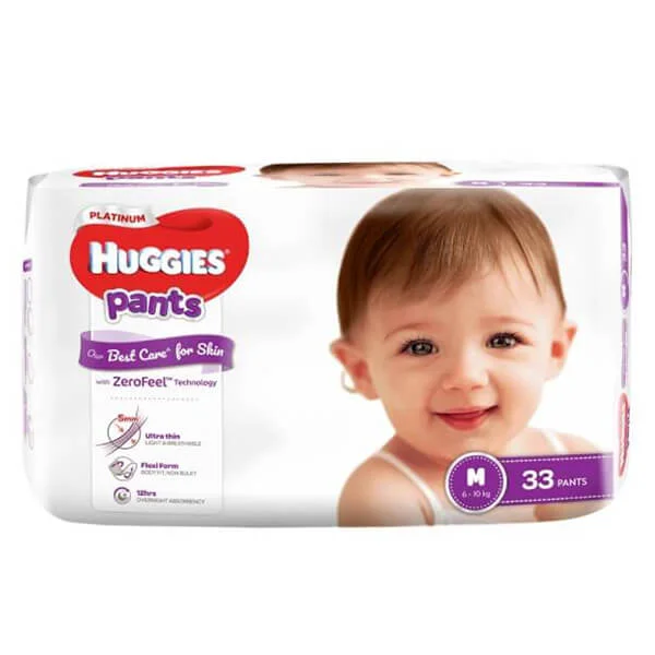 Bỉm tã quần siêu cao cấp Huggies Platinum size M 33 miếng (6-10kg)