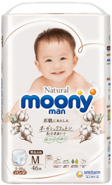 Bỉm tã quần Moony Natural size M 46 miếng (5-10kg) (giao bao bì ngẫu nhiên)