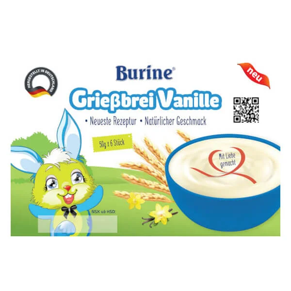Cháo sữa Burine Grieβbrei vị Vanille dành cho trẻ từ 6 tháng tuổi 300g